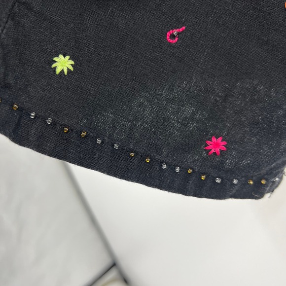 Vintage Zero Line "Maternity" Linen Embroidered Rainbow Floral Women Large - XL - Picture 5 of 9